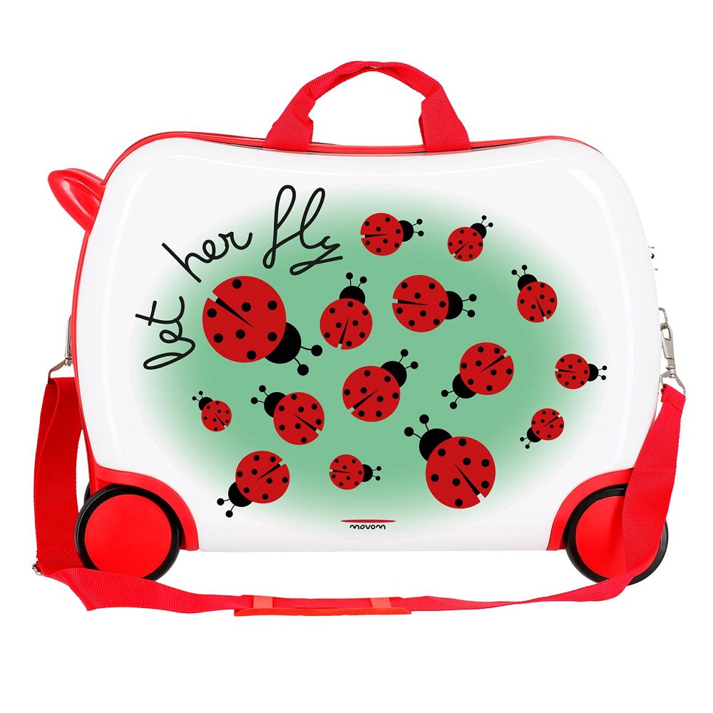 Resväska barn att åka på Movom Ladybird vit Resväska barn att åka på Movom Ladybird vit