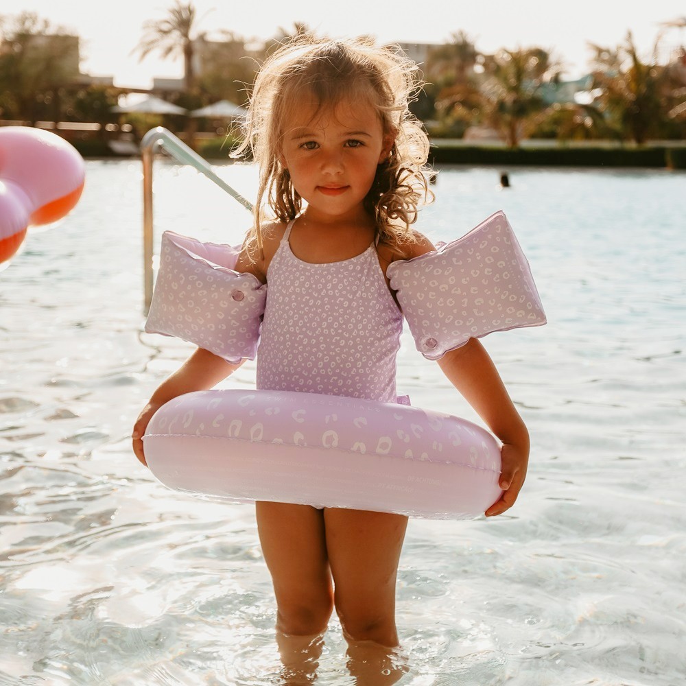 Swimming armbands Swim Essentials Lilac Leopard