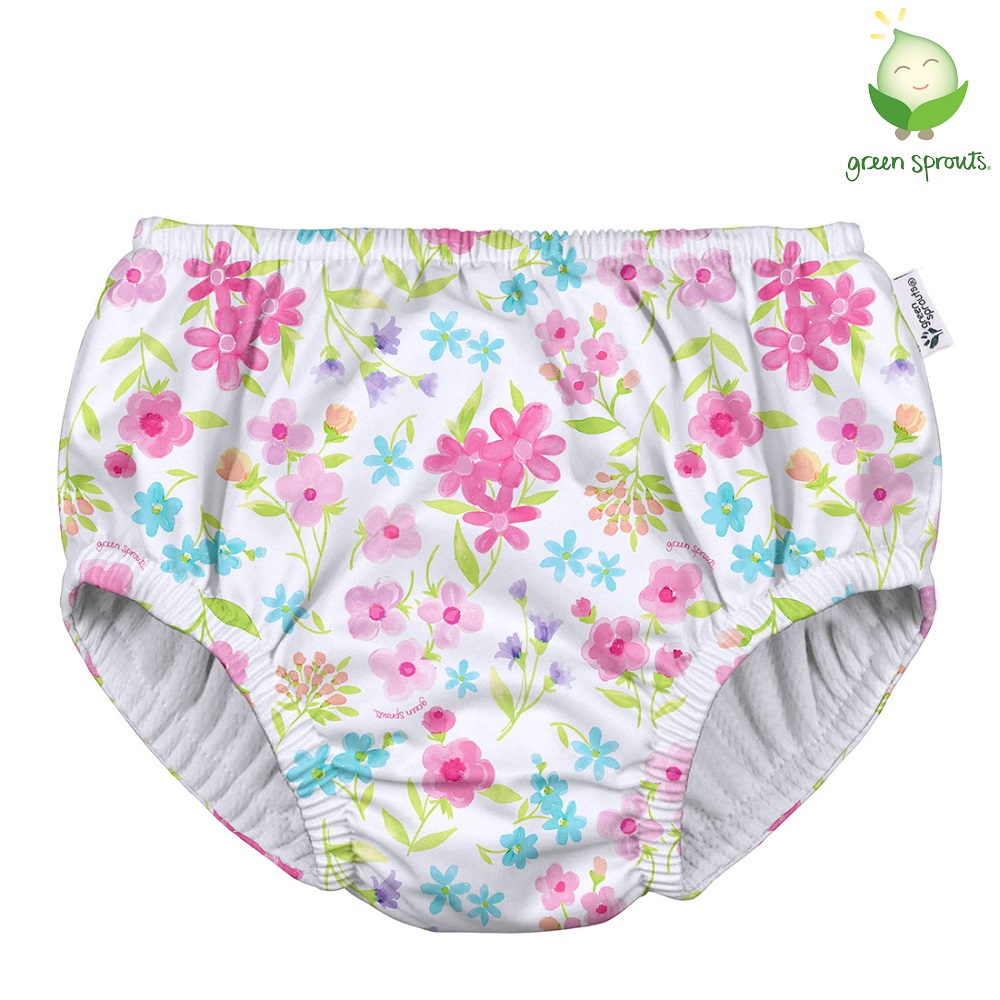 Baby swim nappy Green Sprouts Eco Pull-up Navy Flower Bouquet