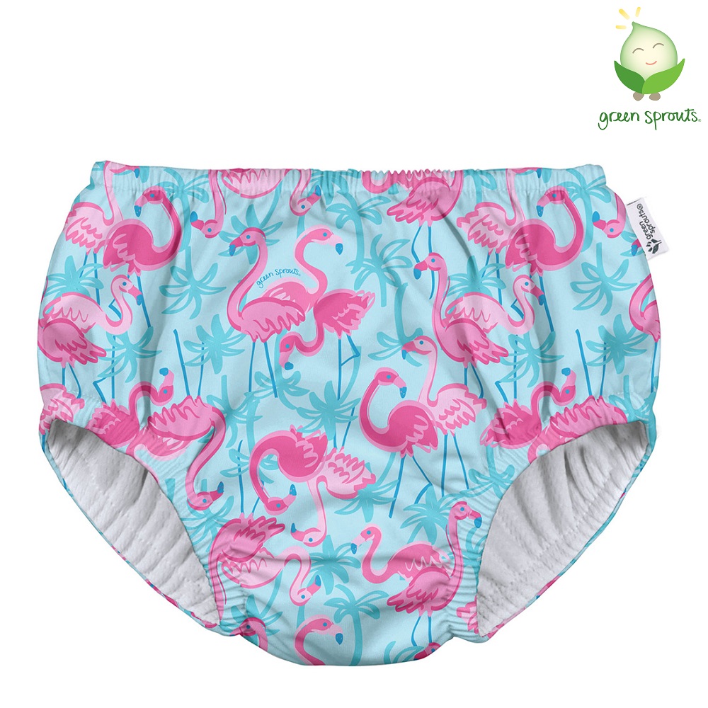 Baby swim nappy Green Sprouts Eco Pull-up Flamingos