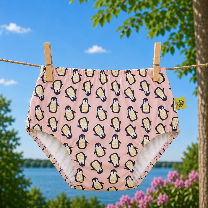 Baby Swim Nappy - Lässig Pink Penguin