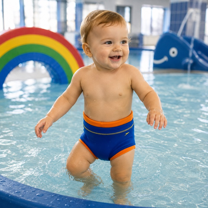 Baby Swim Nappy - Speedo Blue and Orange