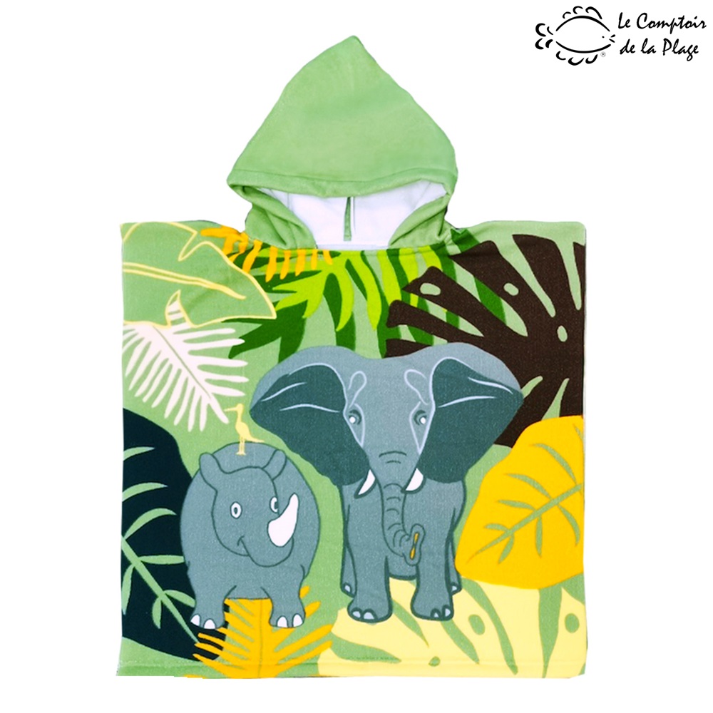 Hooded Bath Poncho for Kids - Le Comptoir Elephant