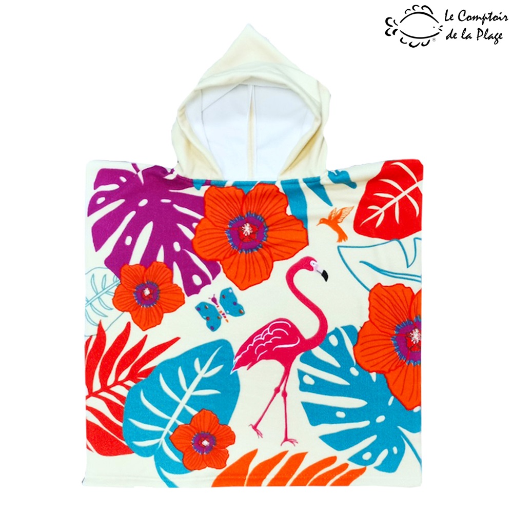 Hooded Bath Poncho for Kids - Le Comptoir Flamingo