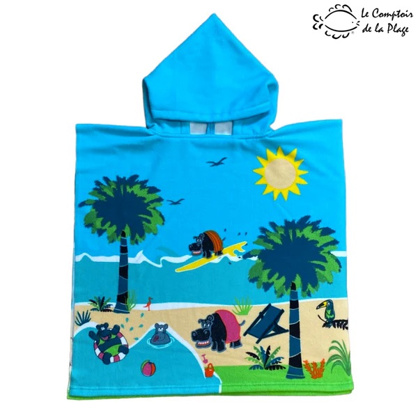 Hooded Bath Poncho for Kids - Le Comptoir Hippo