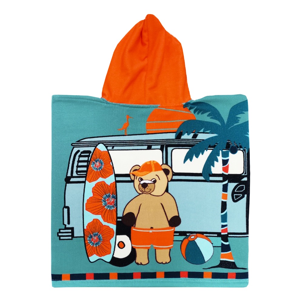 Hooded Bath Poncho for Kids - Le Comptoir Teddy Surf