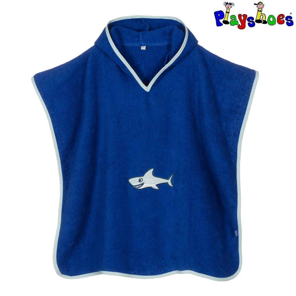 Children's Hooded Bath Poncho - Playshoes Shark