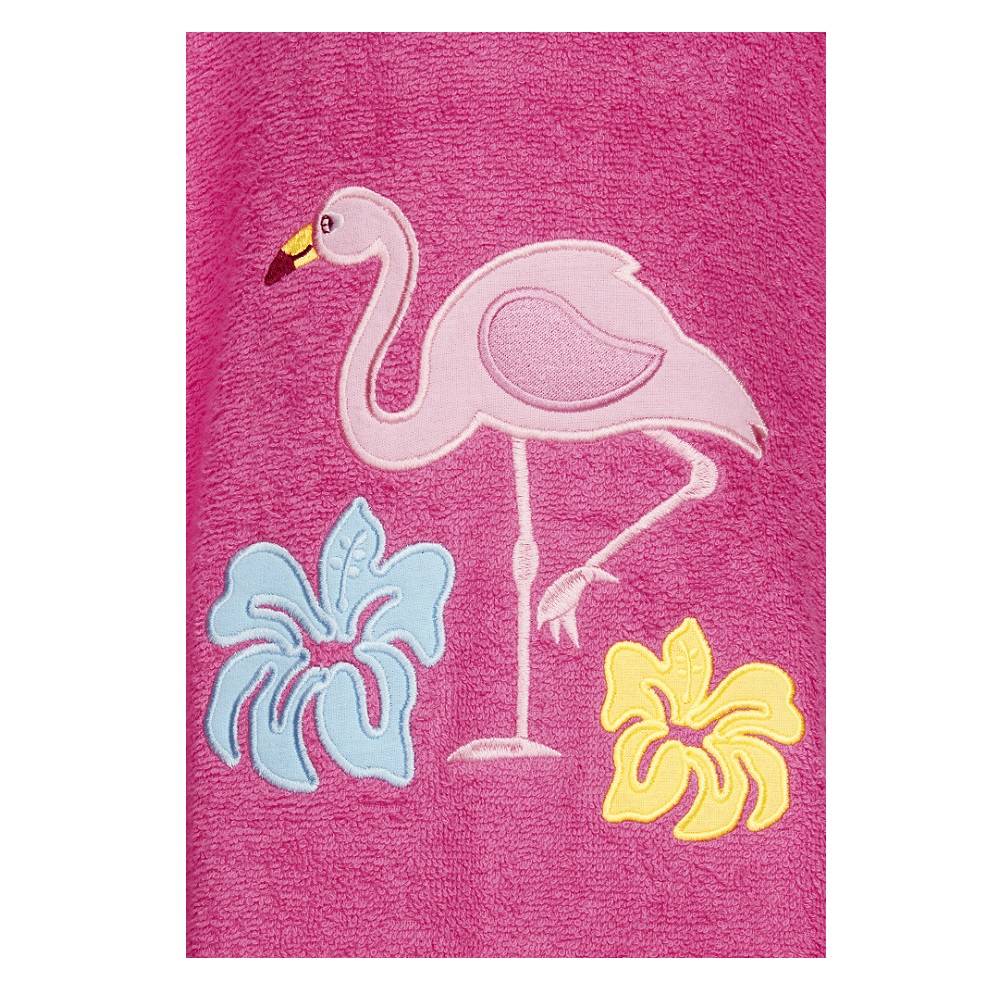 Children's Hooded Bath Poncho - Playshoes Flamingo