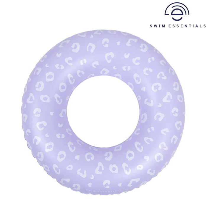 Inflatable Swim Ring XL - Swim Essentials Lilac Leopard