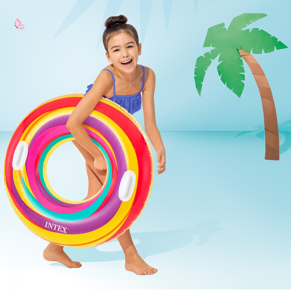 Swim ring Intex XXL Swirly Whirly Yellow