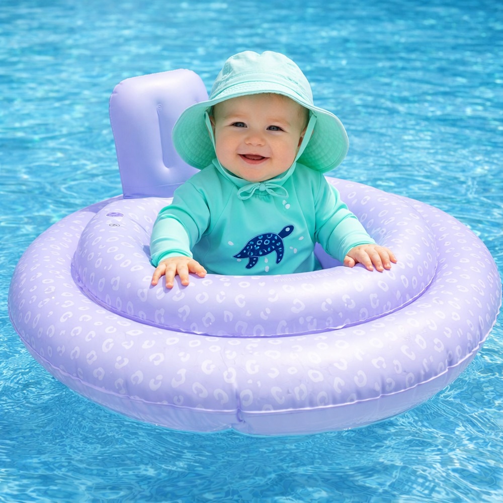 Baby Swim Seat - Swim Essentials Lilac Leopard
