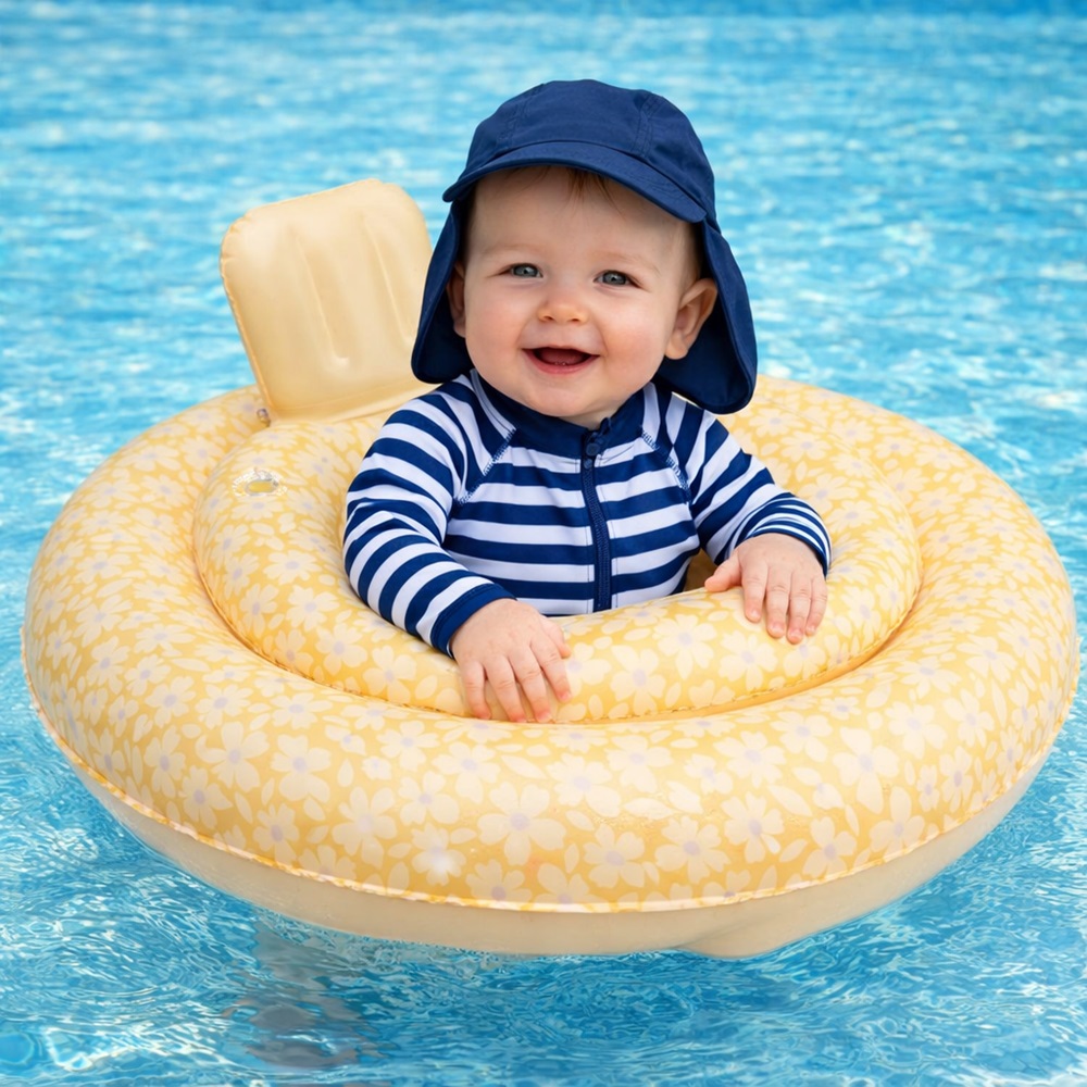 Baby Swim Seat - Swim Essentials Yellow Flowers