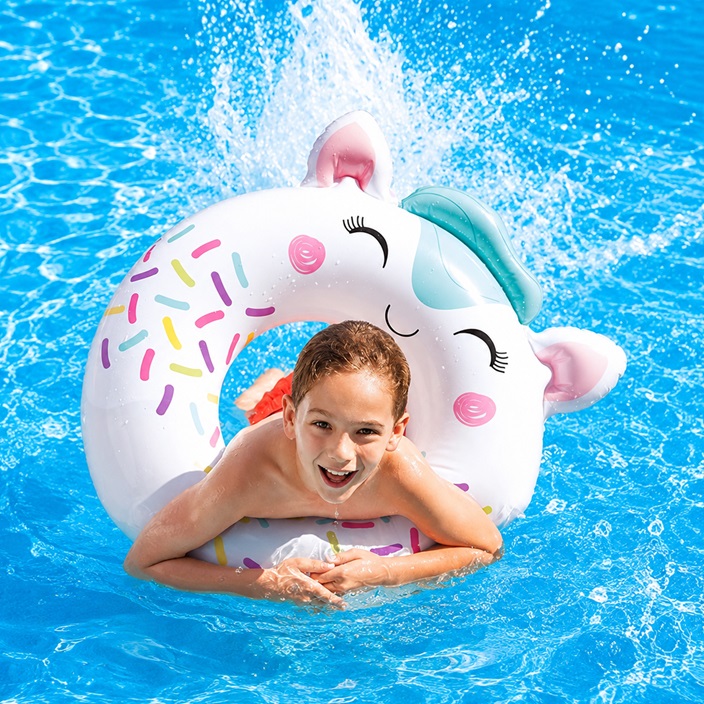 Inflatable Swim Ring XL - White Animal
