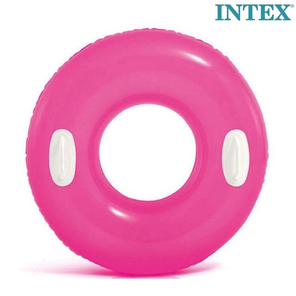 Inflatable swim ring with handles Intex Pink