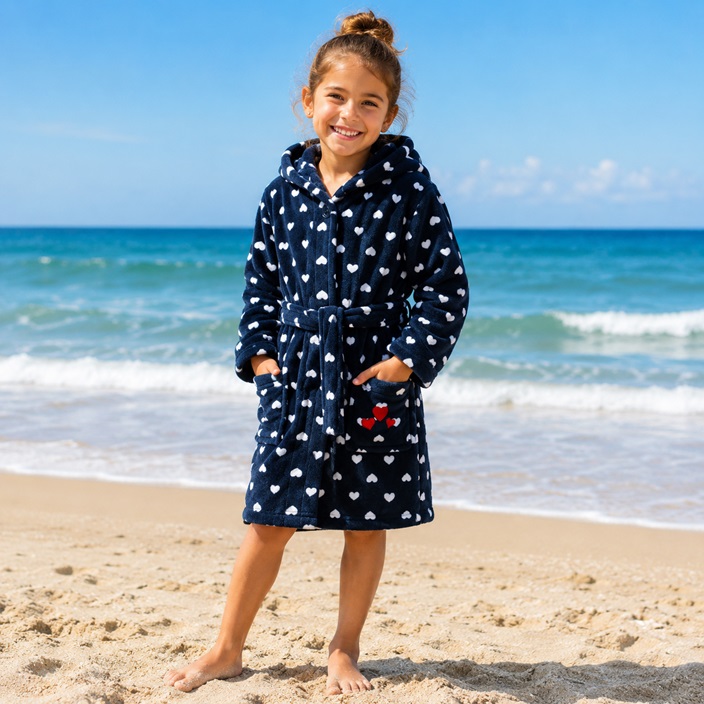 Bathrobe for kids Playshoes Hearts