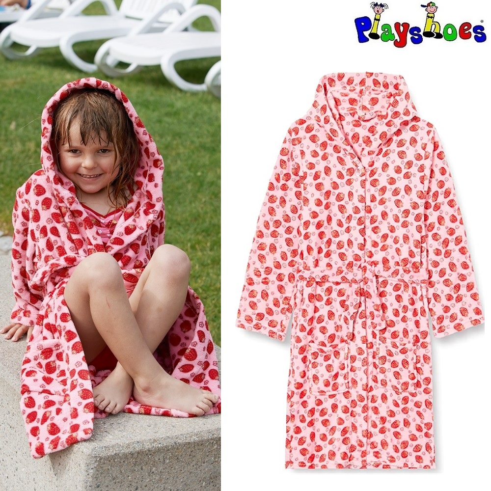 Children's Bathrobe - Playshoes Strawberries
