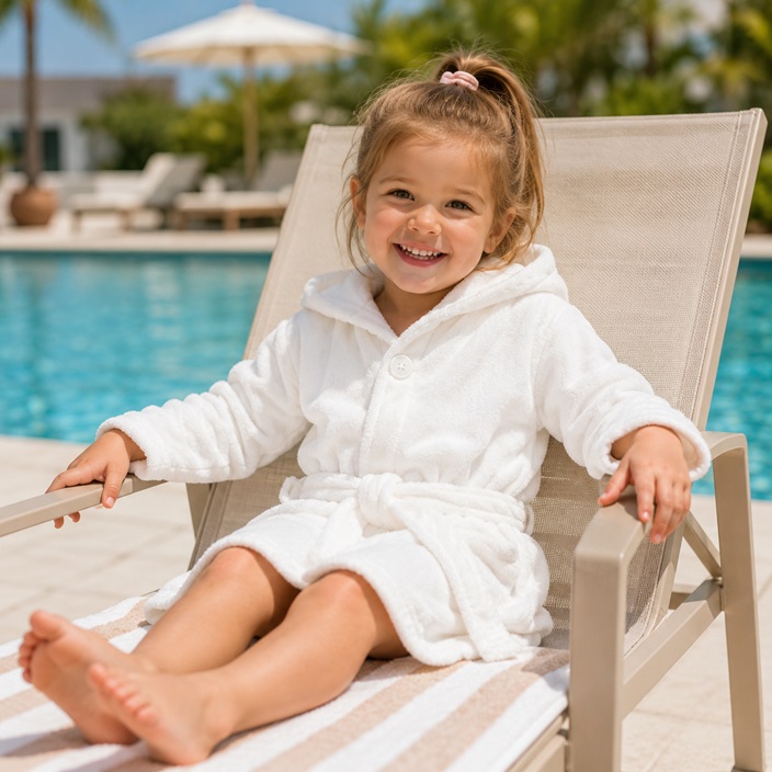 Children's Bathrobe - Playshoes White