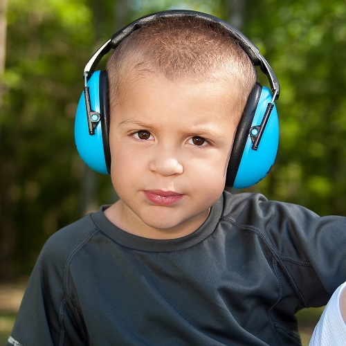 Children's noice cancelling ear muffs Banz Blue