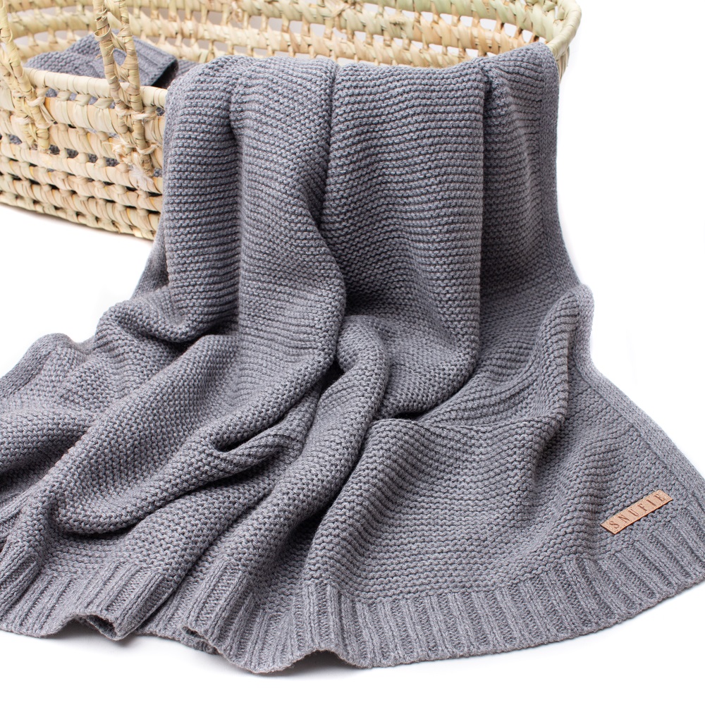 Baby Blanket Snufie Knitted Grey