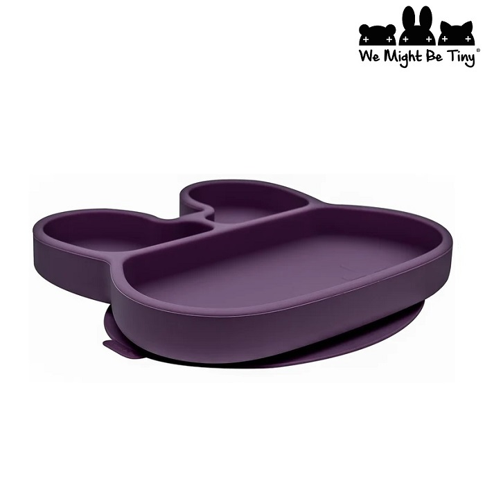 Kids silicone suction plate - We Might Be Tiny Bunny Plum