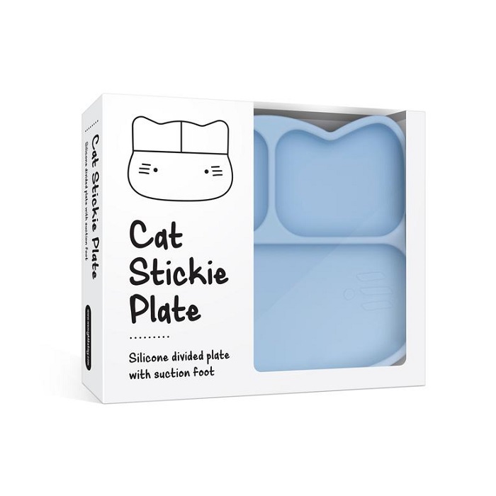 Kids silicone suction plate We Might Be Tiny Powder Blue