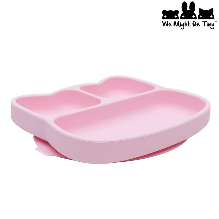 Kids silicone suction plate We Might Be Tiny Powder Pink