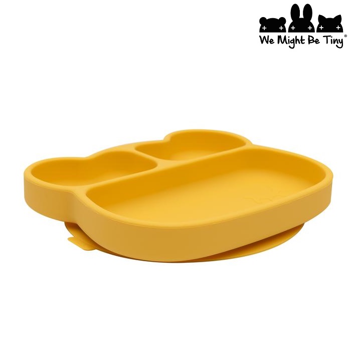 Kids silicone suction plate We Might Be Tiny Yellow