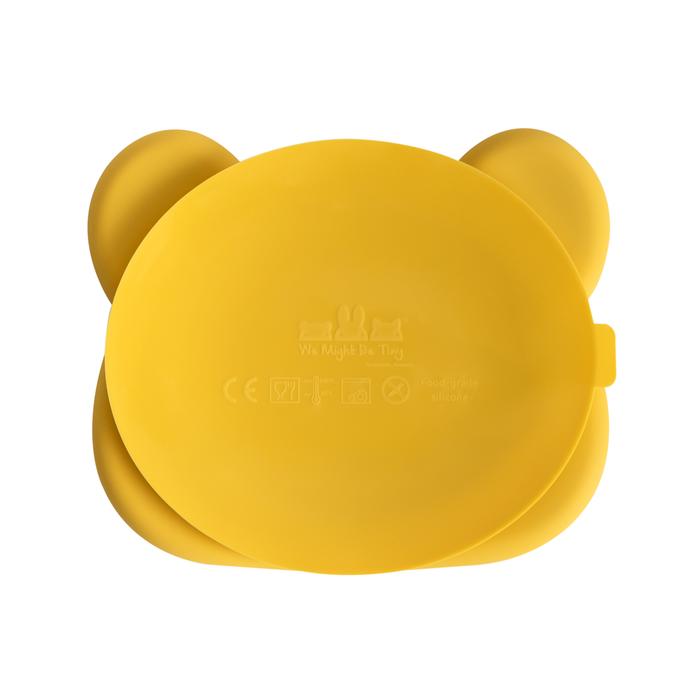 Kids silicone suction plate We Might Be Tiny Yellow