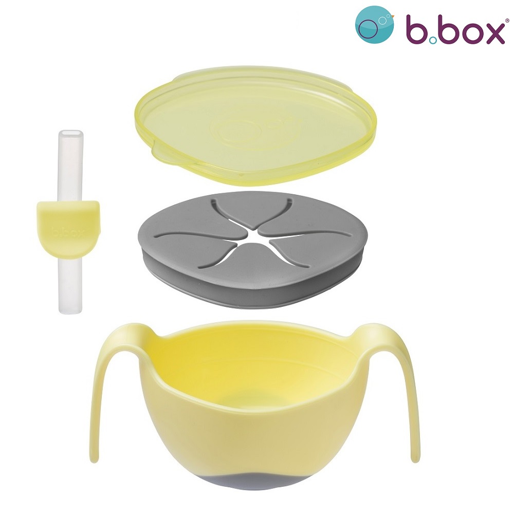 Children's bowl with straw B.box Bowl and Straw Banana Split