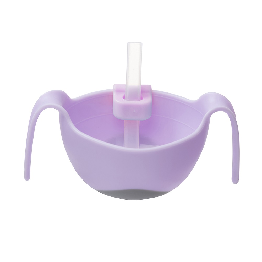 Kids' bowl and straw B.box Boysenberry