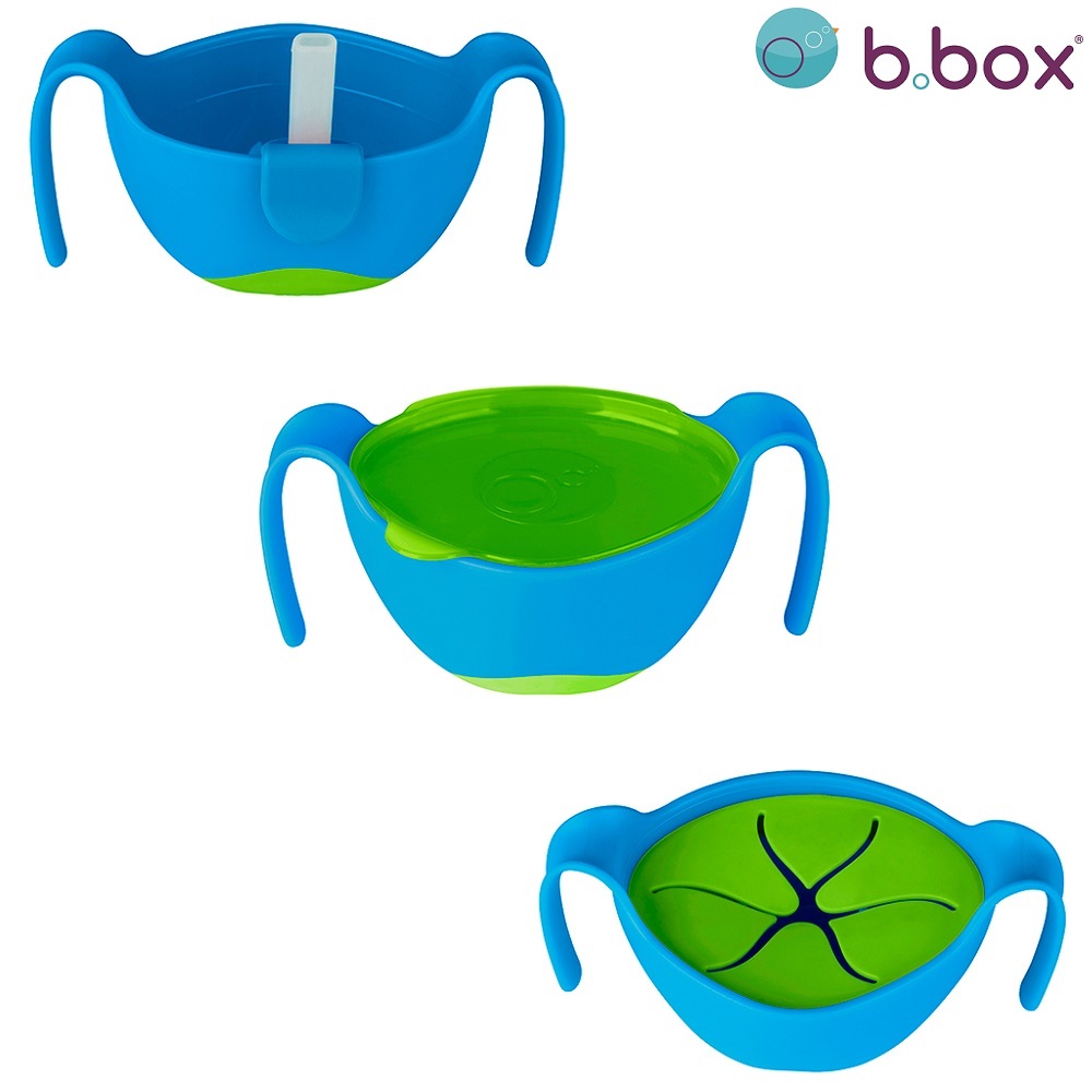 Children's bowl with straw B.box Bowl and Straw Ocean Breeze