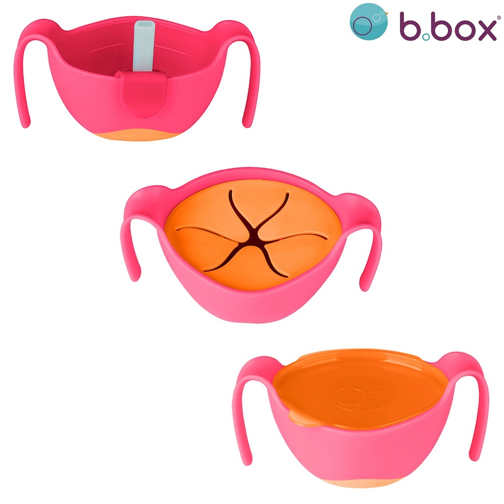 Children's bowl with straw B.box Bowl and Straw Strawberry Shake
