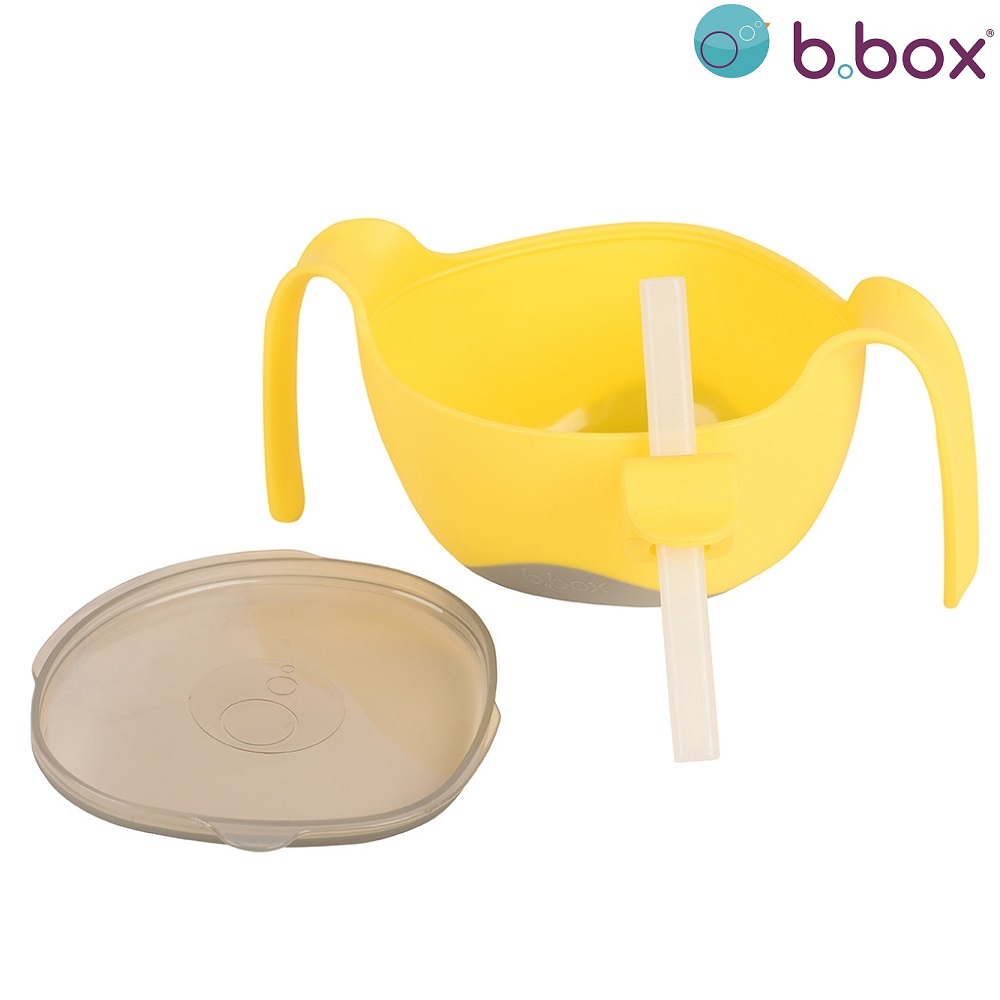 Children's bowl B.box Bowl and Straw XL Lemon Sherbet
