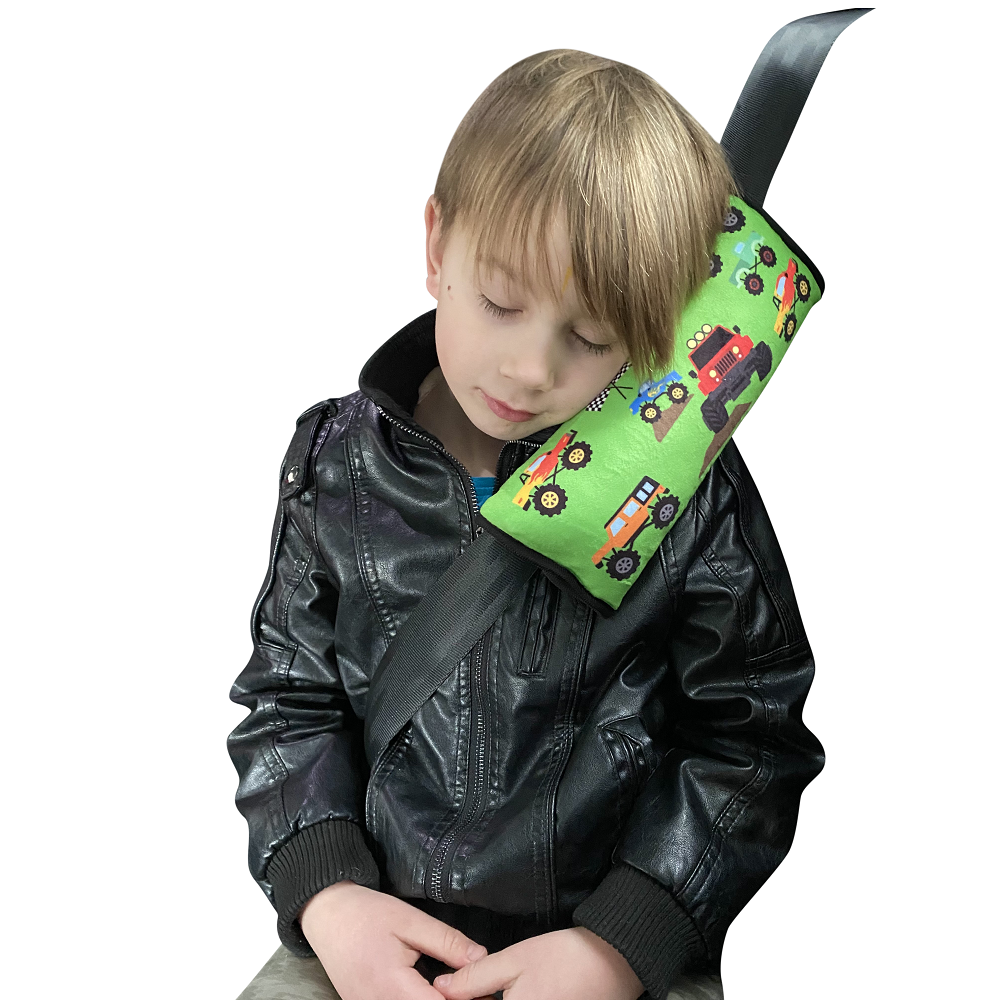 Seat belt pillow for kids Heckbo Monster Trucks