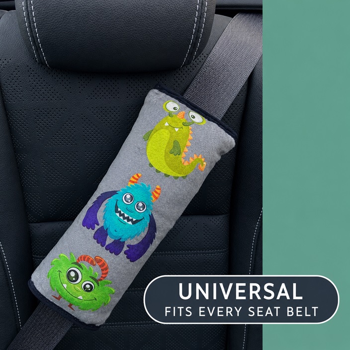 Seat Belt Pillow for Kids - Heckbo Monsters