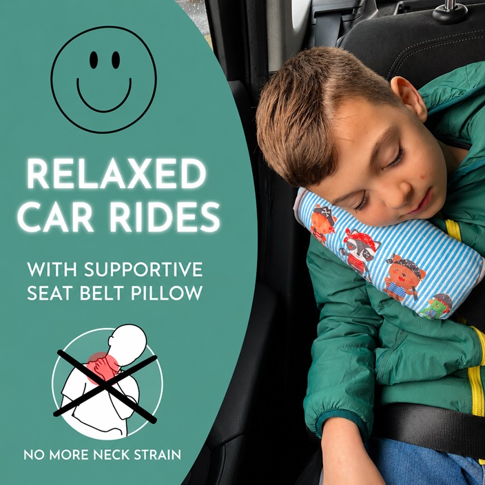 Seat Belt Pillow for Kids - Heckbo Pirates