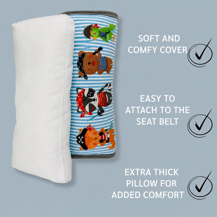 Seat Belt Pillow for Kids - Heckbo Pirates