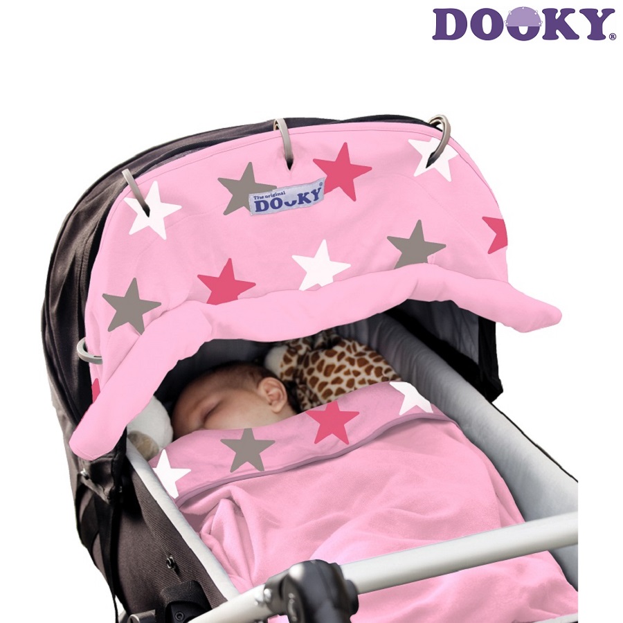 Pram sun cover Dooky Design Pink Stars