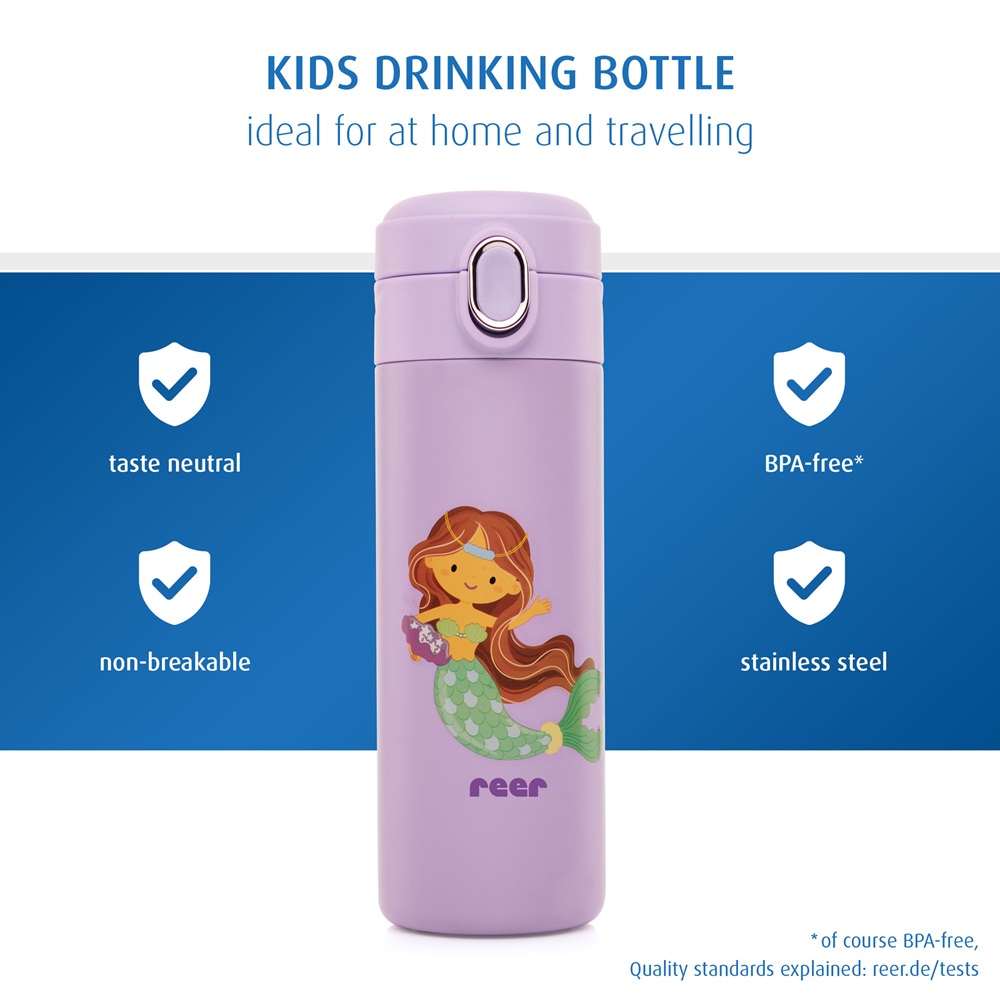 Steel Drinking Bottle with Straw - Reer Mermaid