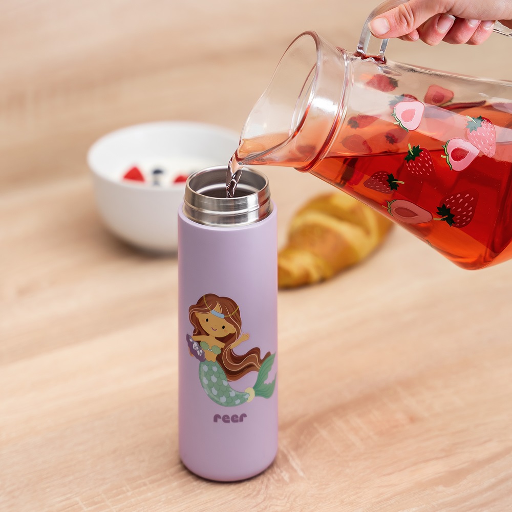 Steel Drinking Bottle with Straw - Reer Mermaid