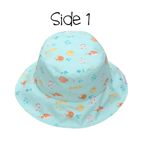 Baby sun hat FlapJackKids reversible Jellyfish