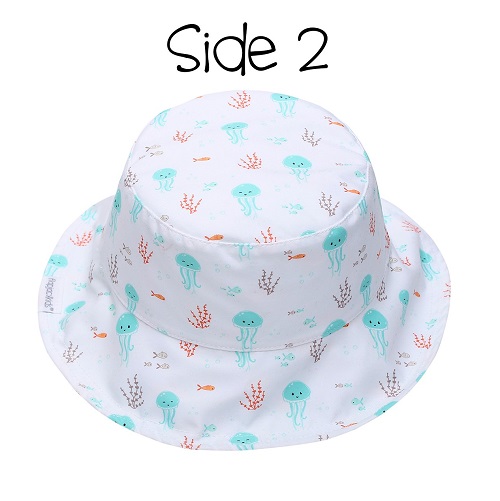 Baby sun hat FlapJackKids reversible Jellyfish