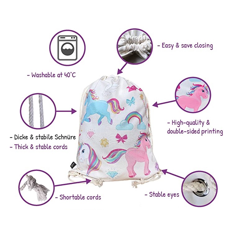 Children's drawstring bag Heckbo Unicorn