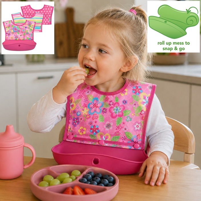 Baby Bib - Green Sprouts Snap & Go Flower Field