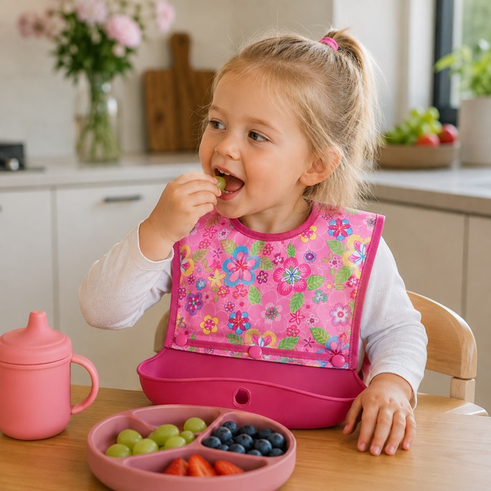 Baby Bib - Green Sprouts Snap & Go Flower Field