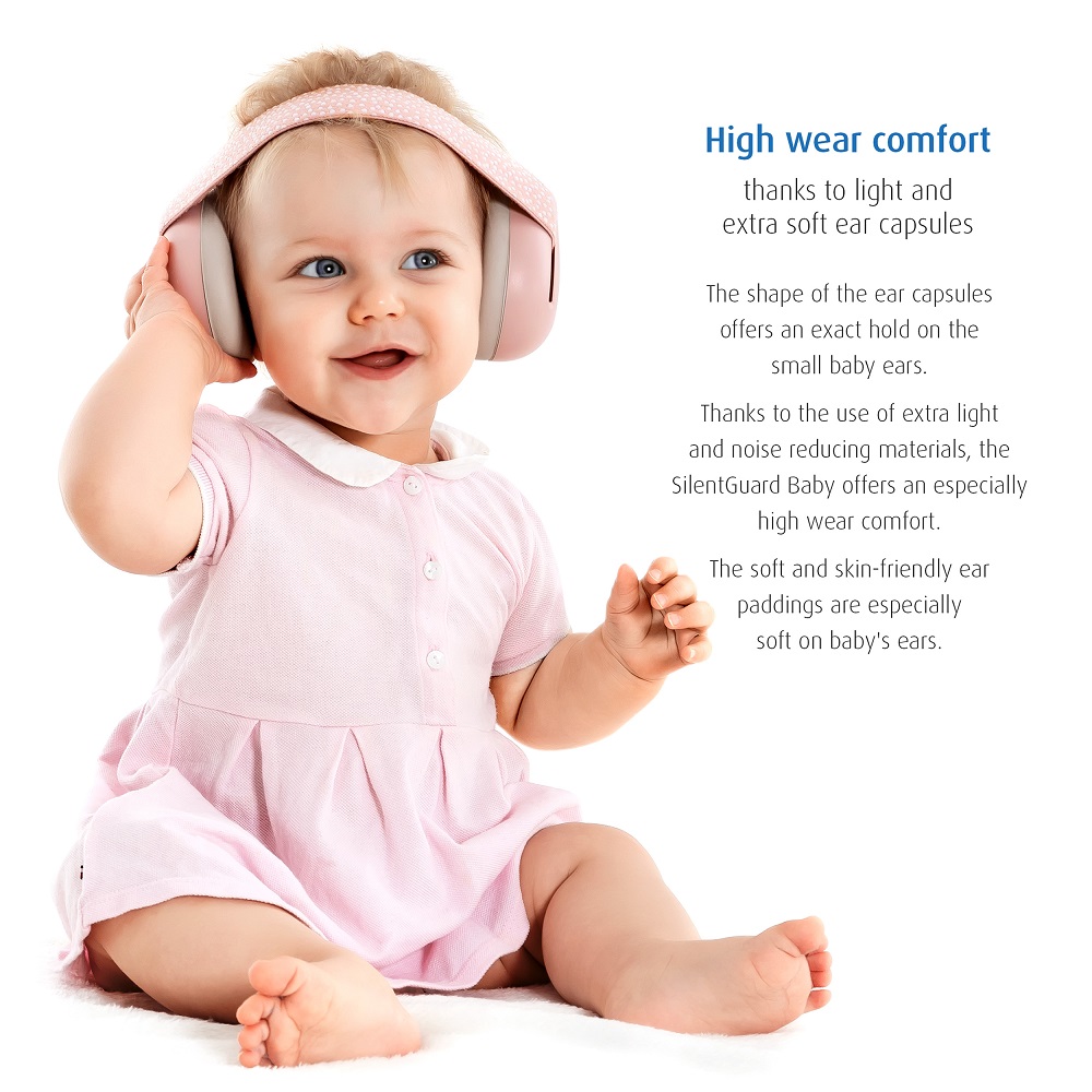 Children's noise cancelling eamuffs Reer SilentGuard Baby Pink