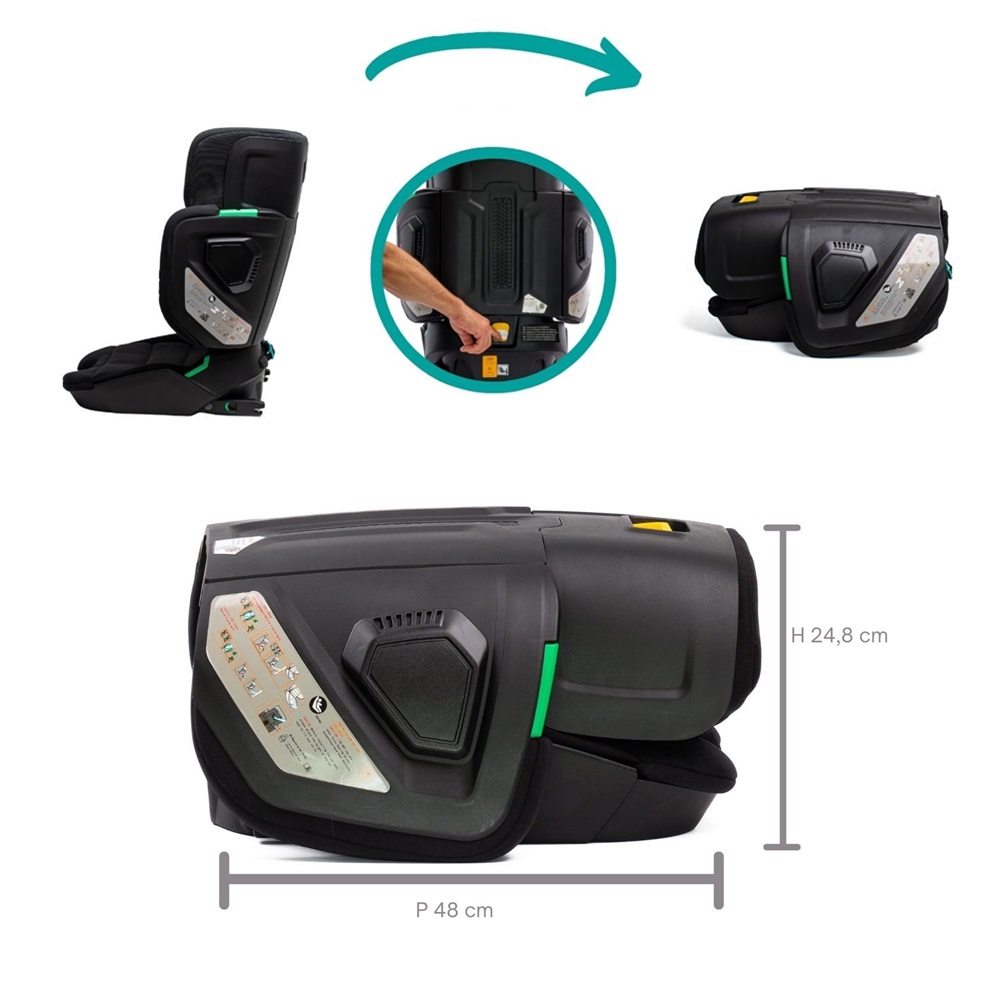 Foldable Car Seat - Urban Kanga Wallaroo Black