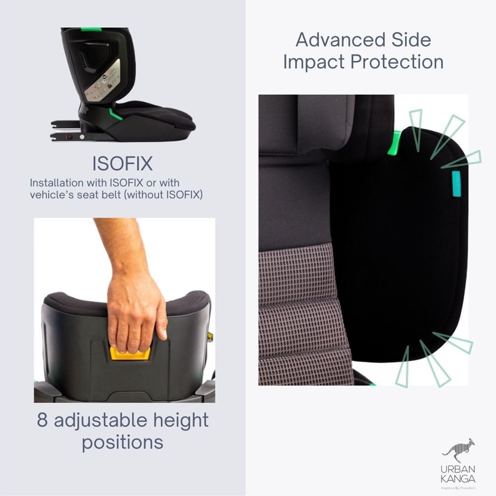 Foldable Car Seat - Urban Kanga Wallaroo Black