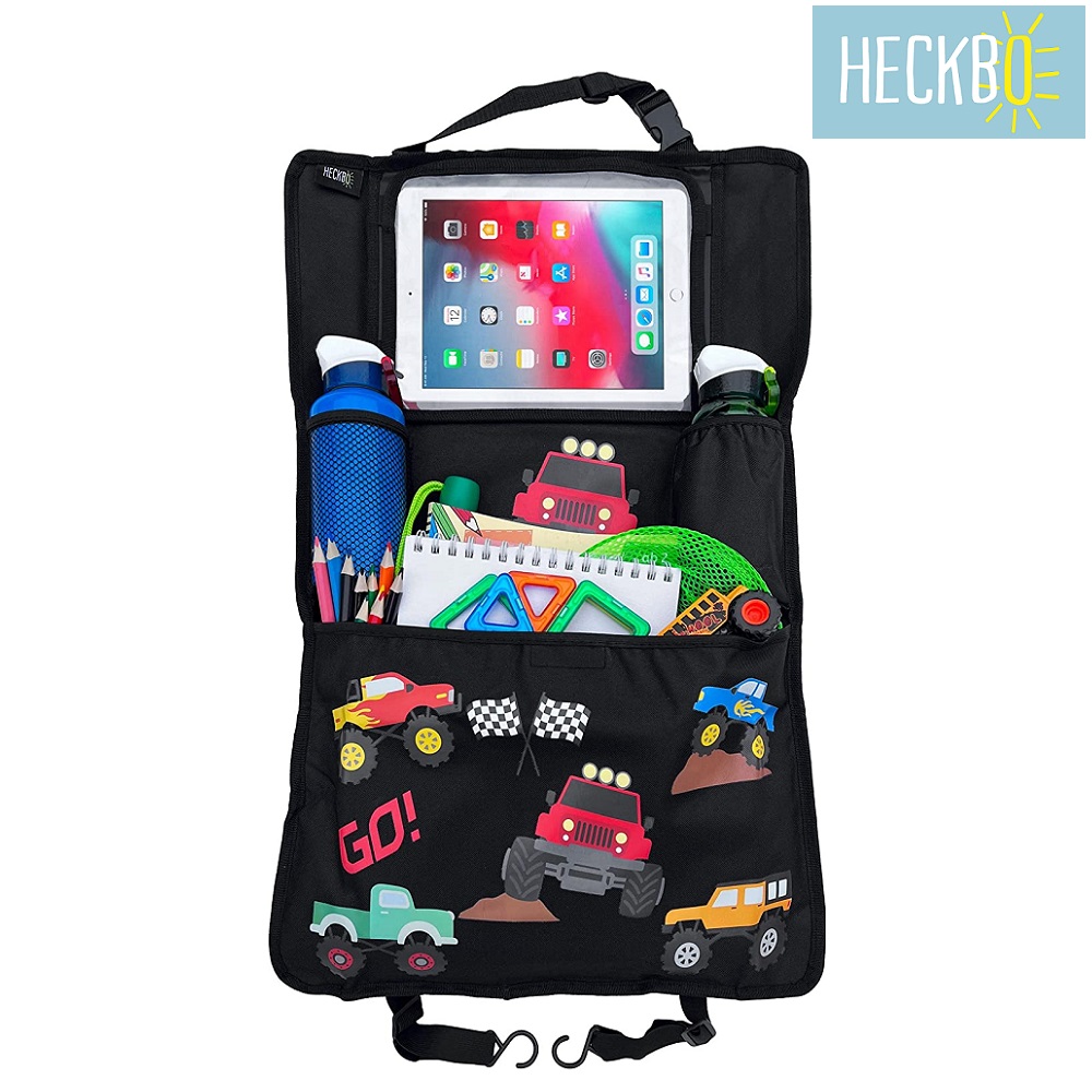 Car backseat organizer with tablet holder Heckbo Monster Trucks