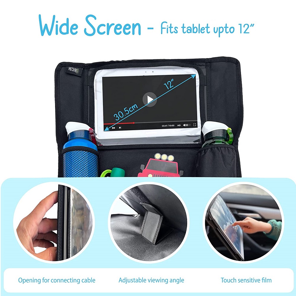 Car backseat organizer with tablet holder Heckbo Monster Trucks